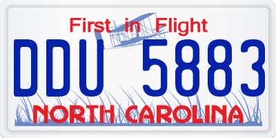 NC license plate DDU5883