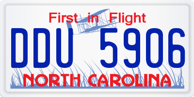 NC license plate DDU5906