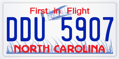 NC license plate DDU5907