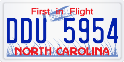 NC license plate DDU5954