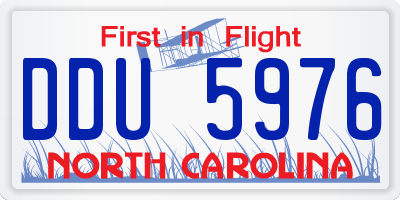 NC license plate DDU5976