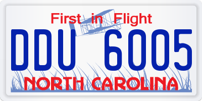 NC license plate DDU6005