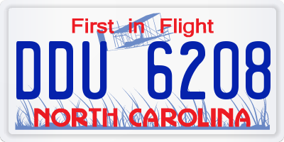 NC license plate DDU6208