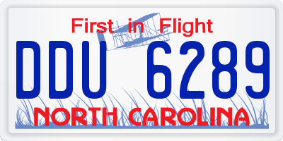 NC license plate DDU6289