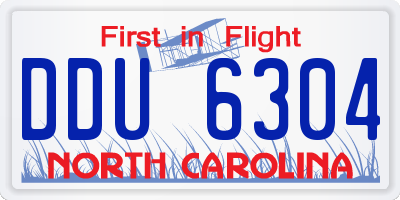 NC license plate DDU6304
