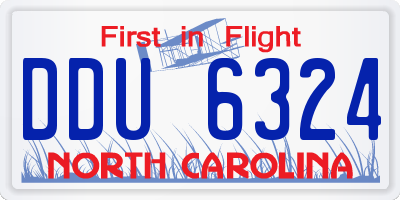 NC license plate DDU6324