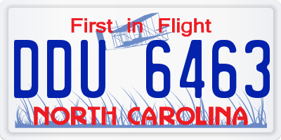 NC license plate DDU6463