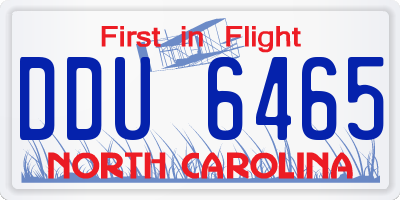 NC license plate DDU6465