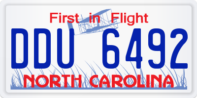 NC license plate DDU6492