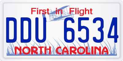 NC license plate DDU6534