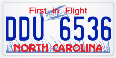 NC license plate DDU6536