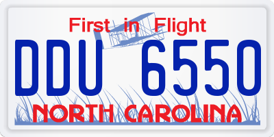 NC license plate DDU6550