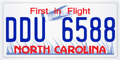 NC license plate DDU6588