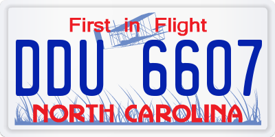 NC license plate DDU6607