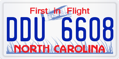 NC license plate DDU6608