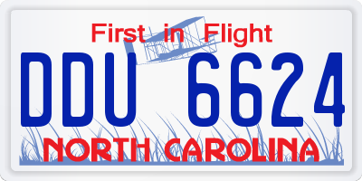 NC license plate DDU6624