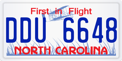 NC license plate DDU6648