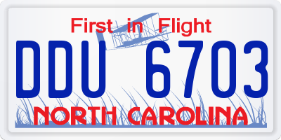 NC license plate DDU6703