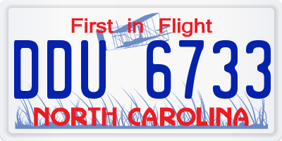 NC license plate DDU6733
