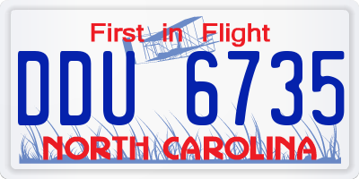 NC license plate DDU6735