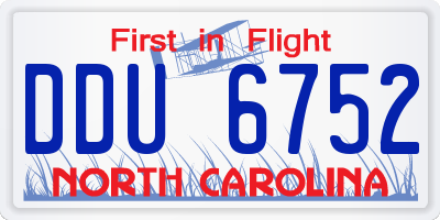 NC license plate DDU6752