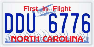 NC license plate DDU6776
