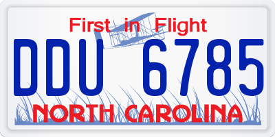NC license plate DDU6785