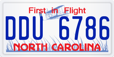 NC license plate DDU6786