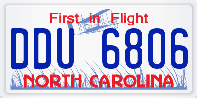 NC license plate DDU6806