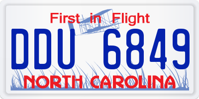 NC license plate DDU6849