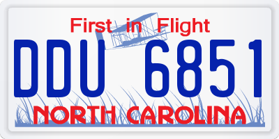 NC license plate DDU6851