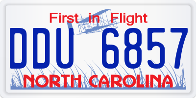 NC license plate DDU6857