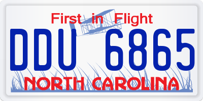 NC license plate DDU6865
