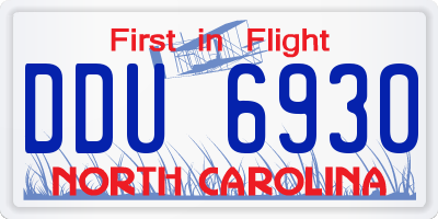 NC license plate DDU6930