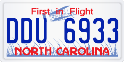 NC license plate DDU6933