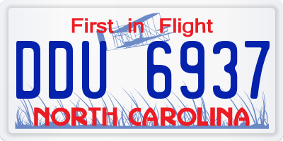 NC license plate DDU6937
