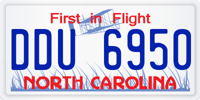 NC license plate DDU6950