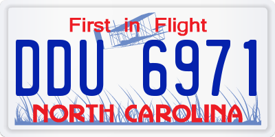 NC license plate DDU6971