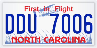 NC license plate DDU7006