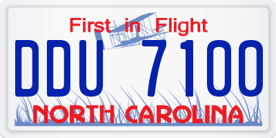 NC license plate DDU7100