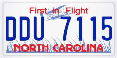 NC license plate DDU7115