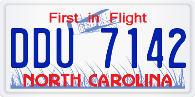 NC license plate DDU7142