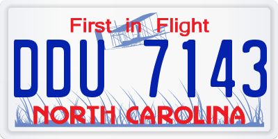 NC license plate DDU7143