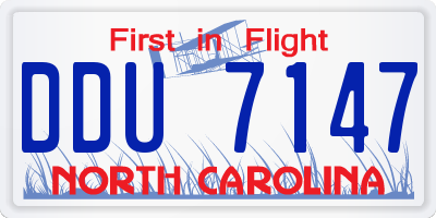 NC license plate DDU7147