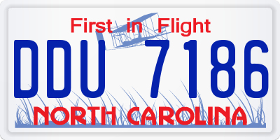 NC license plate DDU7186