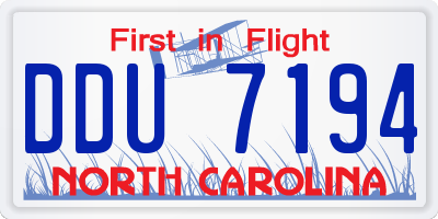 NC license plate DDU7194
