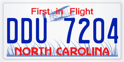 NC license plate DDU7204