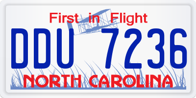 NC license plate DDU7236