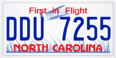 NC license plate DDU7255