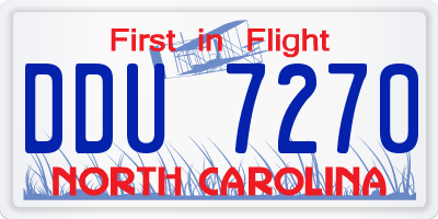 NC license plate DDU7270